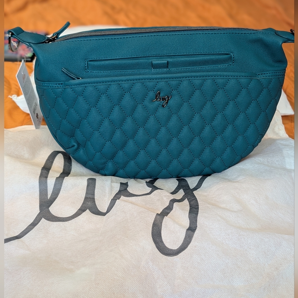 Lug Blue Crossbody Bag with Functional Design